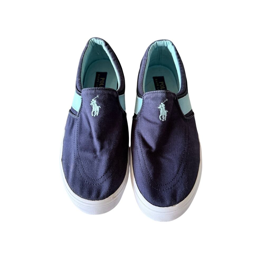 Polo Ralph Lauren navy blue loafer deck shoe slip on men’s 9D preppy coastal - Picture 2 of 8